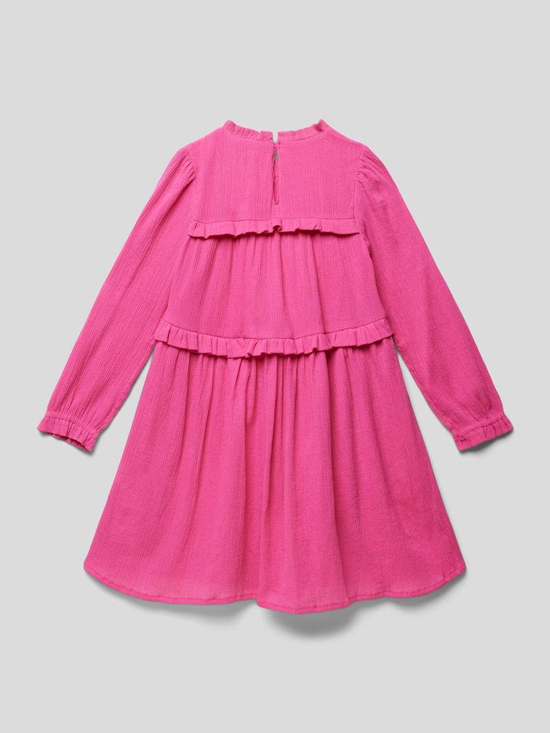 Knielanges Kleid mit Volants Modell 'Back to School' in pink