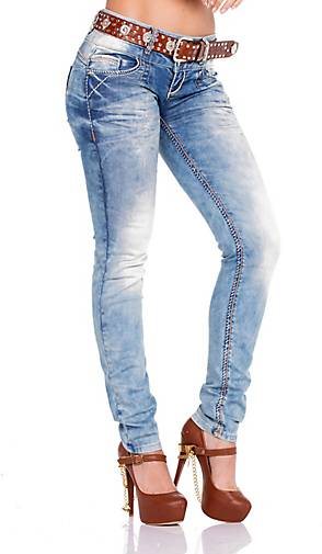 Cipo & Baxx Straight Fit-Jeans mit stylishem Gürtel