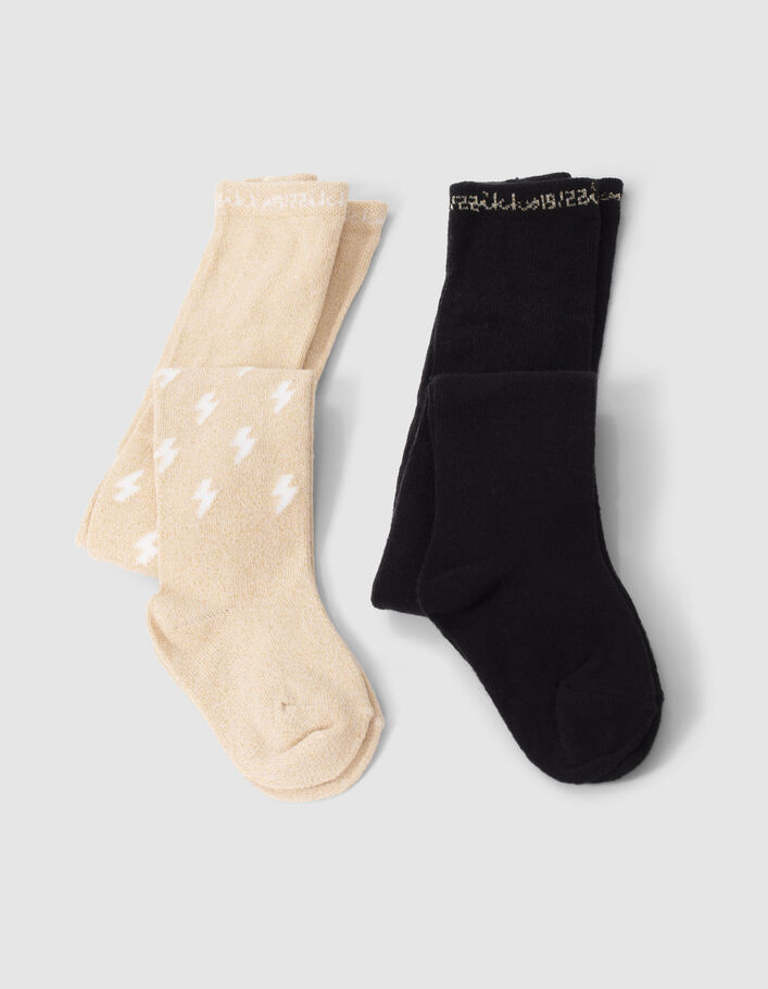 Collants dorés et noirs bébé fille