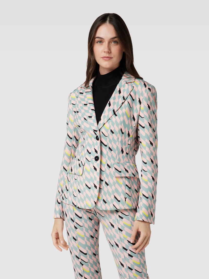 Blazer mit Allover-Muster in petrol
