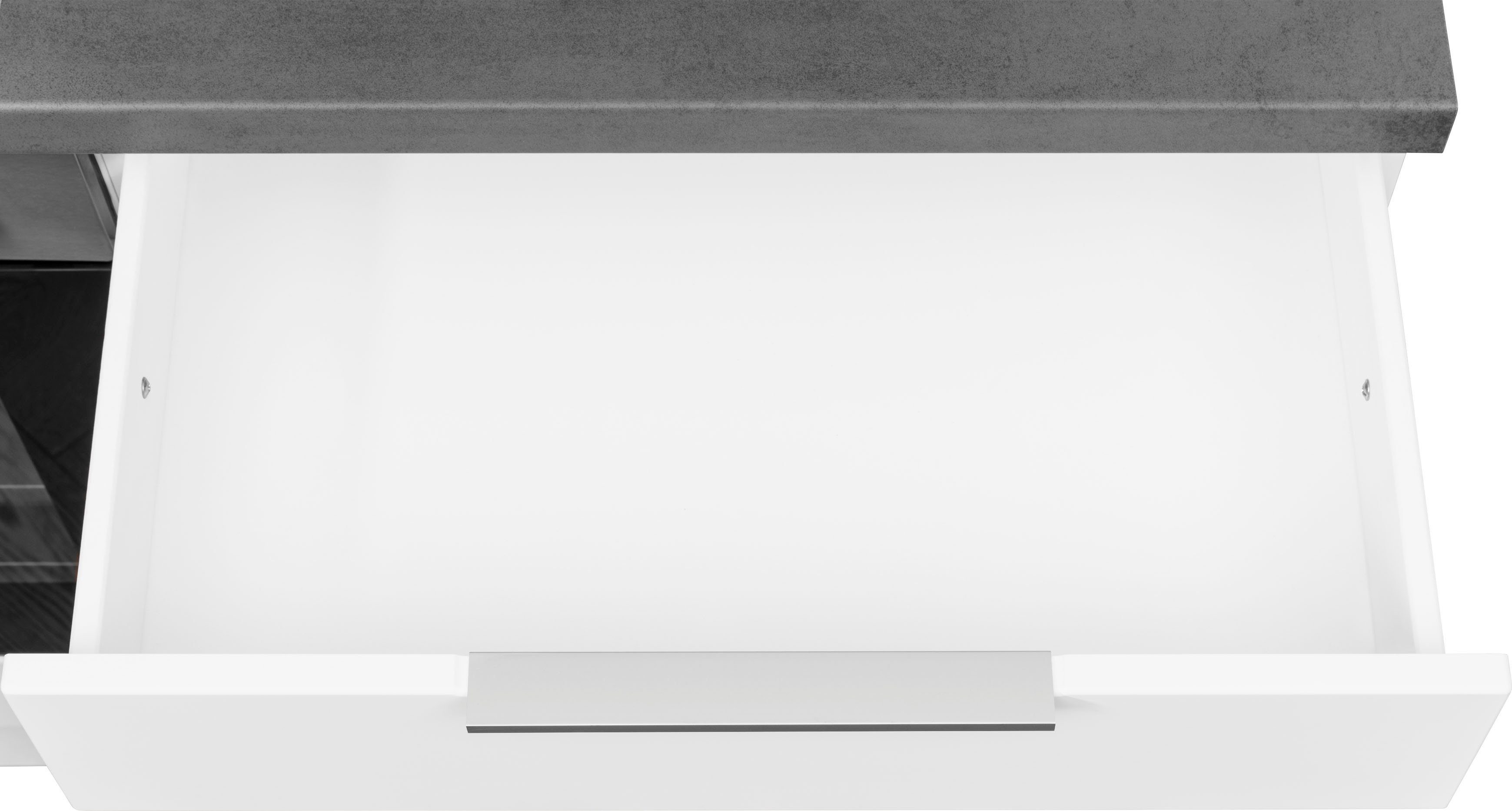 HELD MÖBEL Küche Luhe, 300 cm breit, wahlweise mit oder ohne E-Geräten, gefräste MDF-Fronten