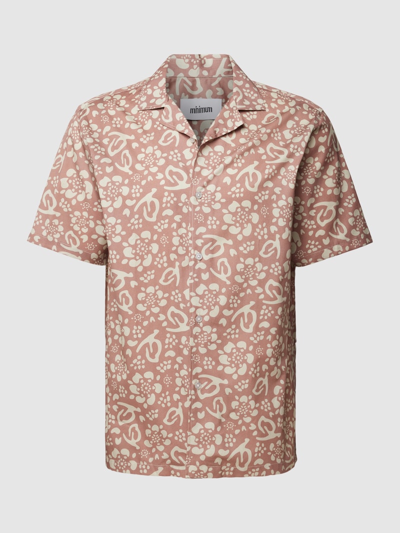 Slim Fit Freizeithemd mit Allover-Muster Modell 'JOLE' in rostrot