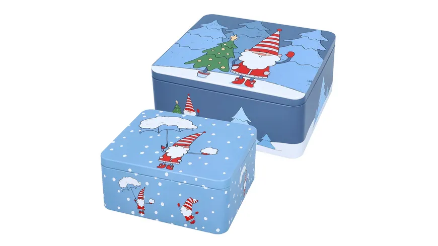 RBV BIRKMANN Gebäckdosen Set Groß Weihnachtswichtel 2-tlg.