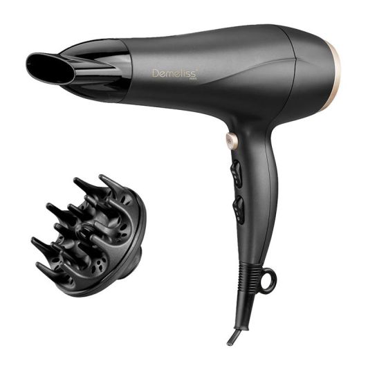 Uscător de păr profesional DEMELISS Ultra Series - 2200W - Tehnologie ionică - Negru