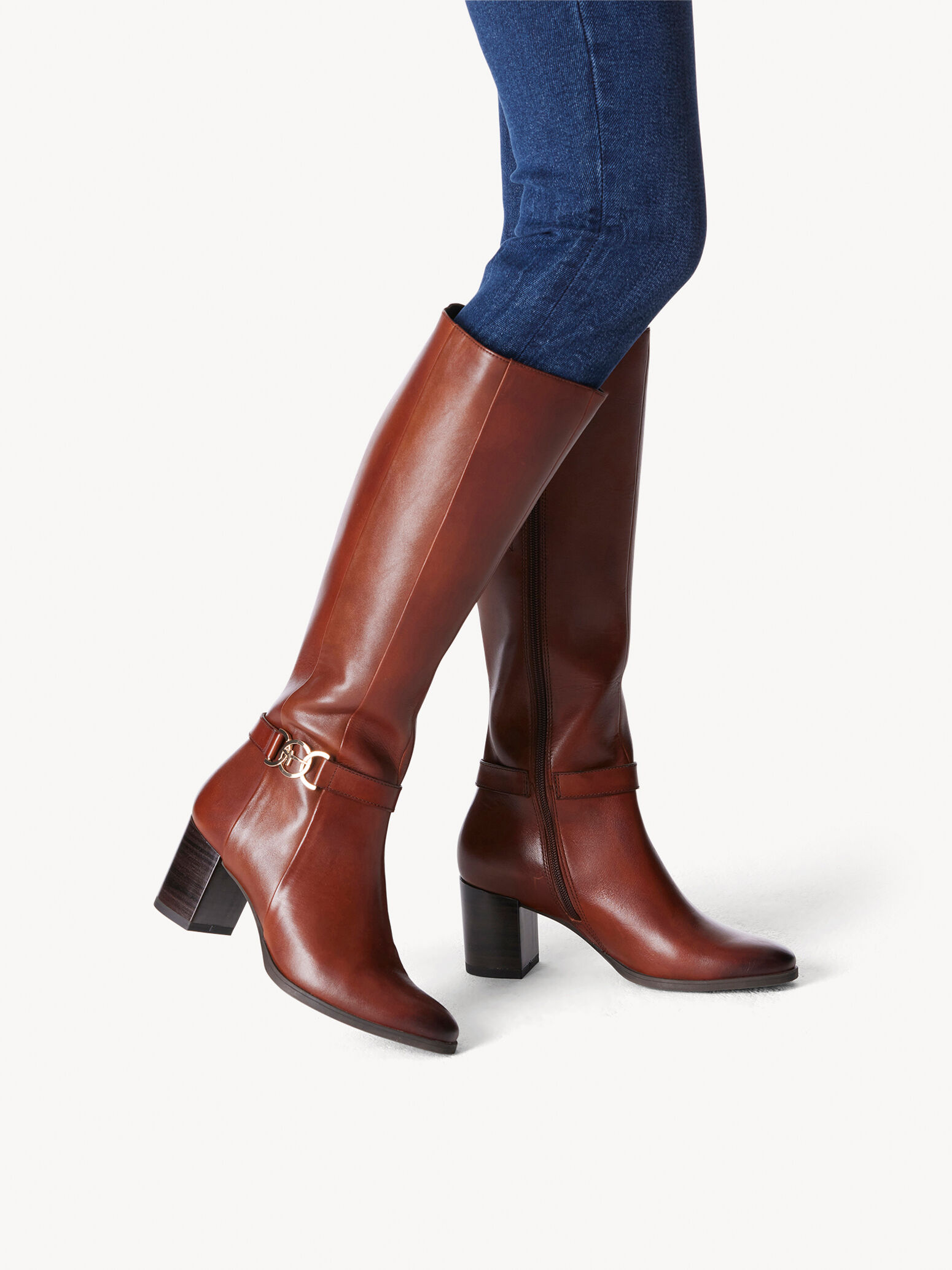 Bottine en cuir - marron