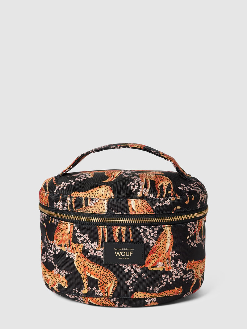 Kosmetiktasche mit kurzem Henkel Modell 'Salome' in schwarz