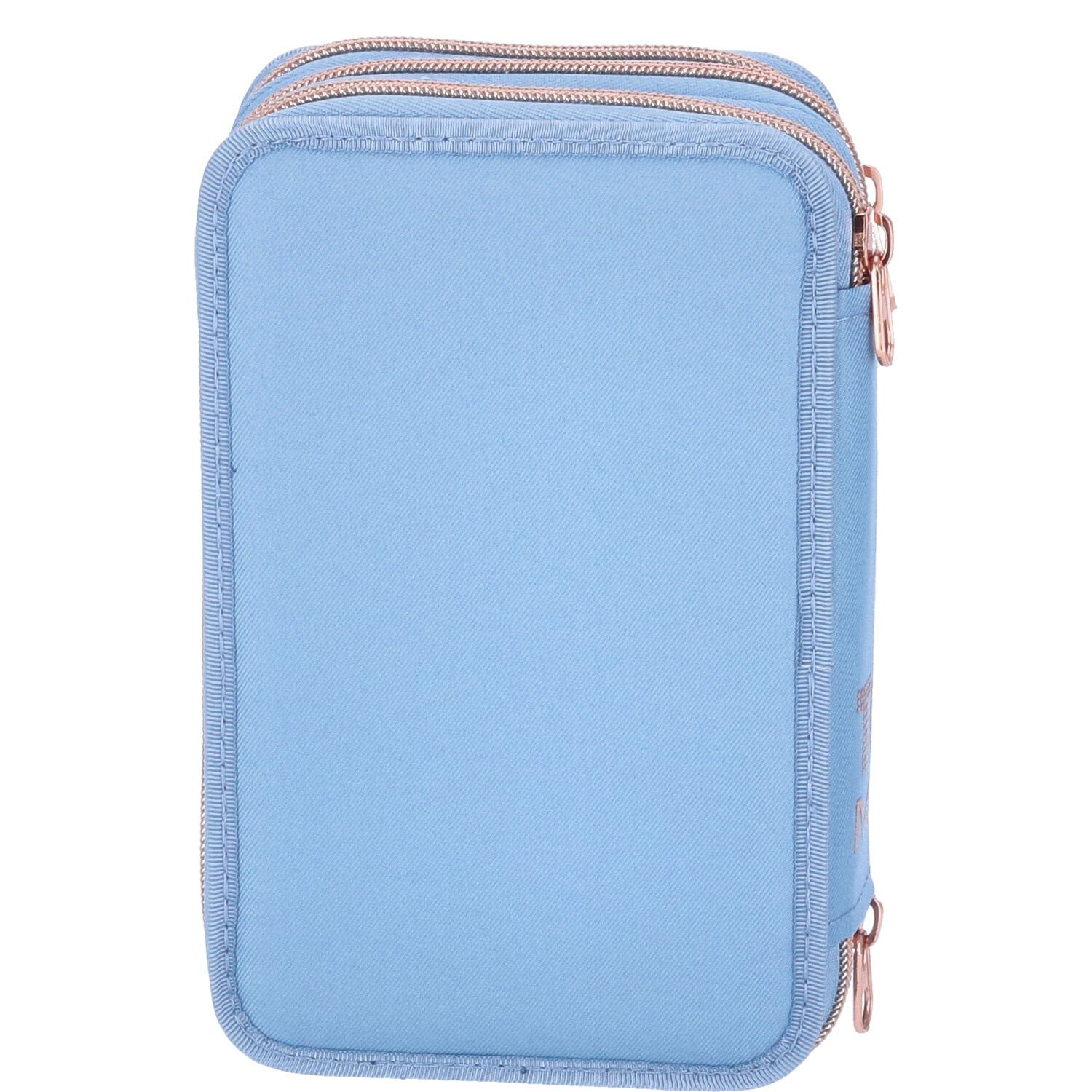 Depesche Federmäppchen Depesche 3-Fach Federtasche Mit Applikation TOPModel City Girls blau, (Stück, Stück)