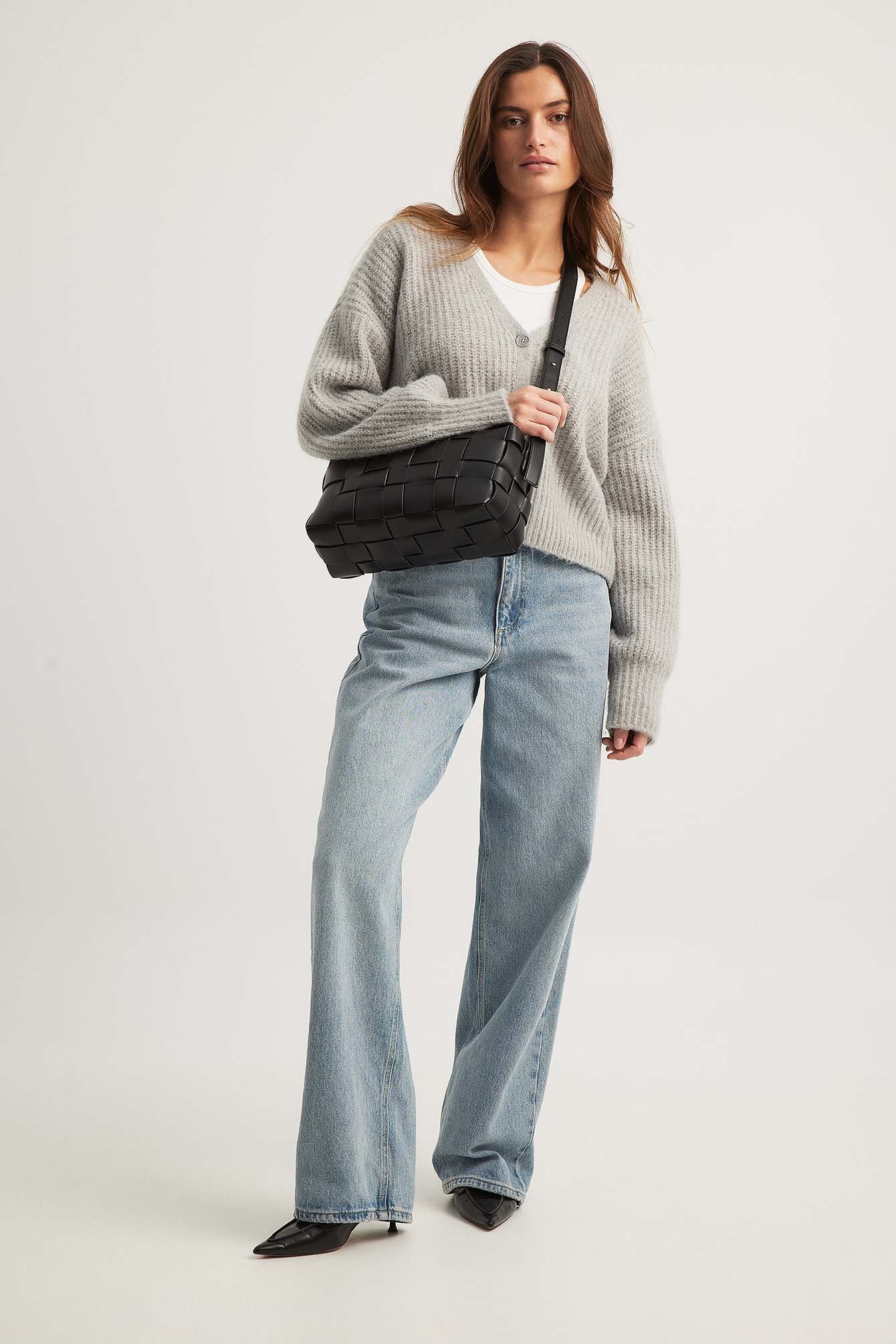 Geflochtene boxy Crossbody-Tasche