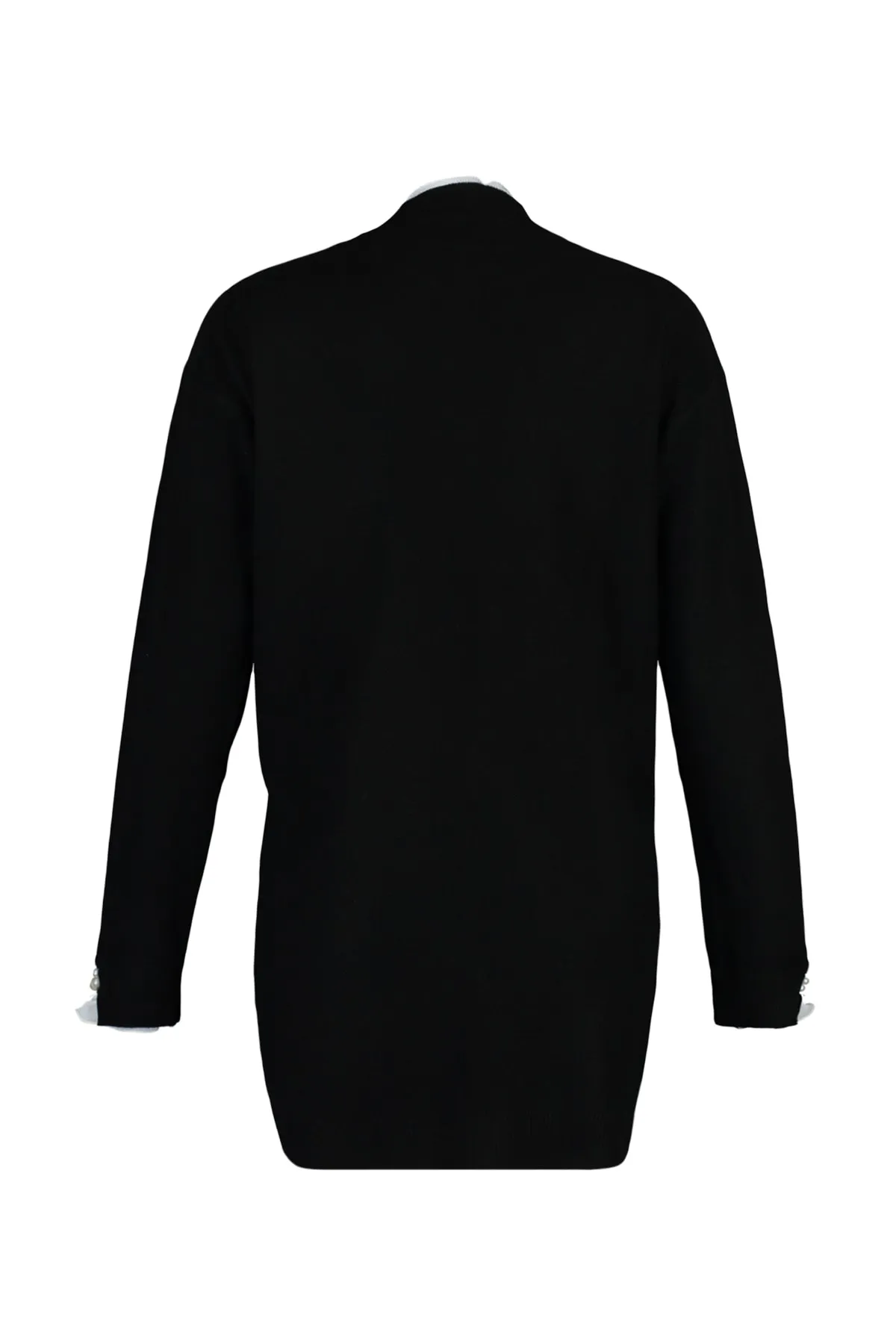 Trendyol Modest  Strickpullover mit schwarzen Ärmeln und Perlendetails TCTAW23AK00027