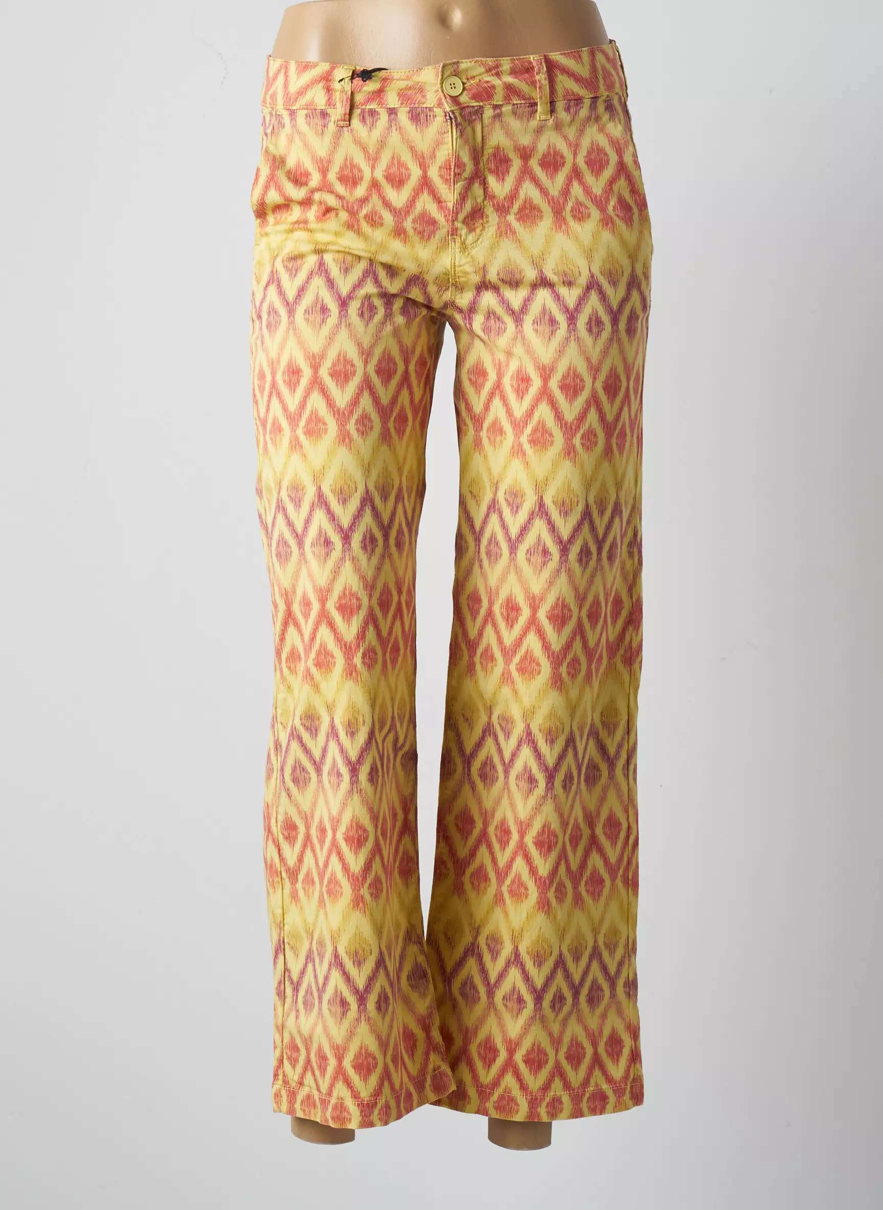 Happy Pantalon7 8 Femme couleur jaune