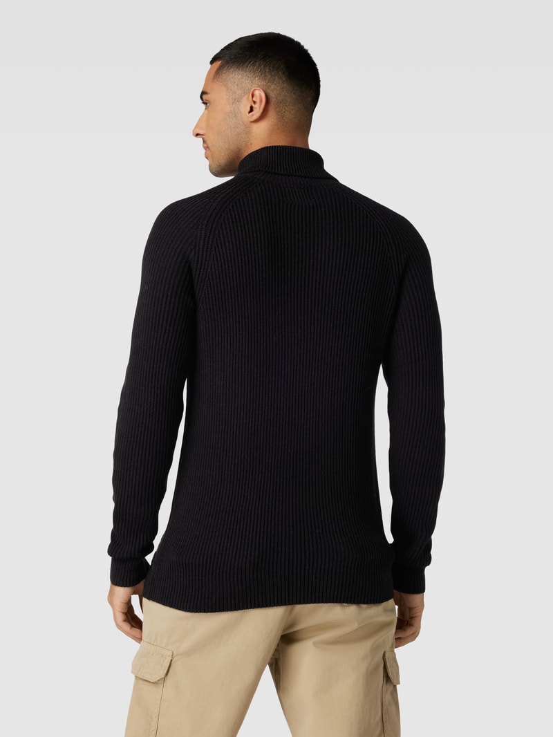 Rollkragenpullover mit Label-Detail Modell 'PANNEL' in schwarz
