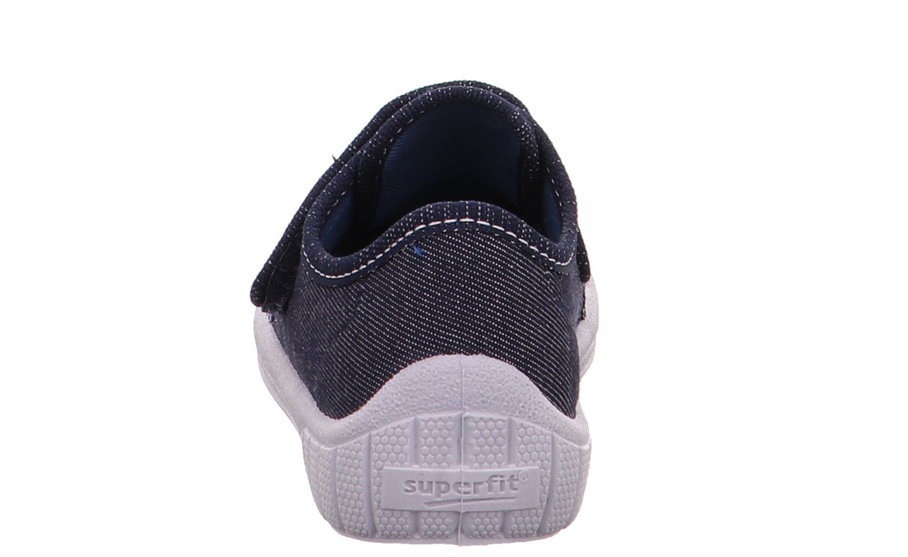 BILL - Blau/Weiss Hausschuh mit Klettverschluss