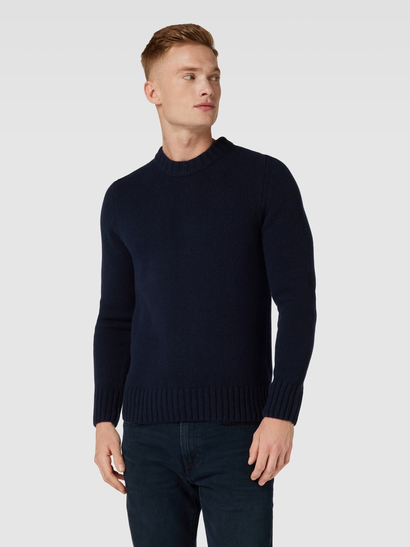 Strickpullover aus Kaschmir-Mix Modell 'Ecosio' in marineblau