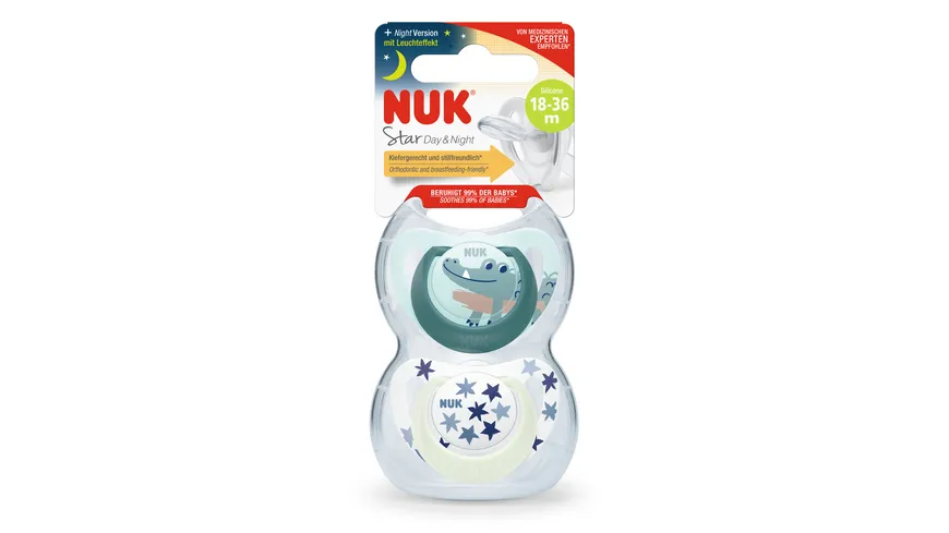 NUK Schnuller Star Day & Night Silikon 18-36 Monate
