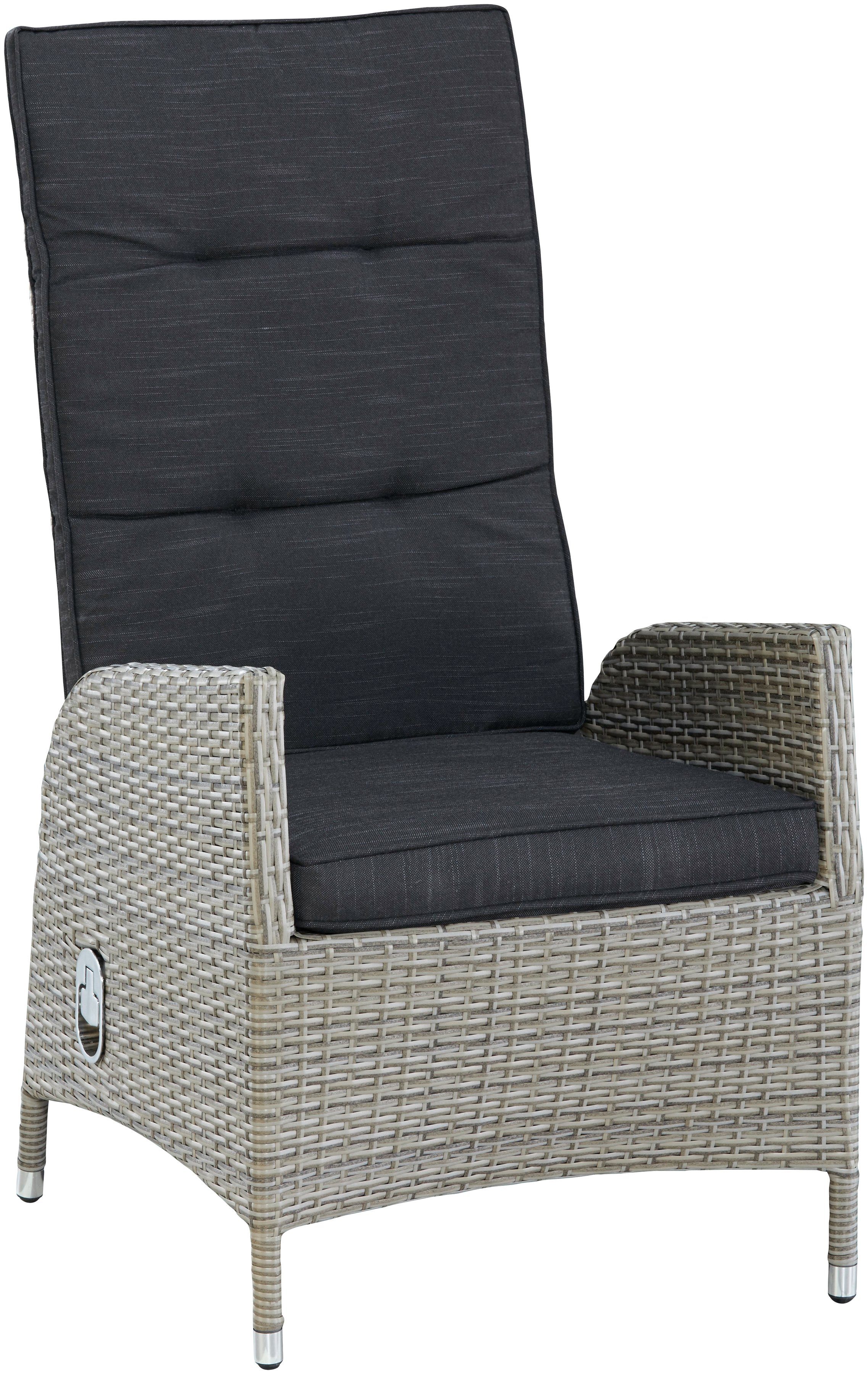 KONIFERA Garten-Essgruppe Alva, (Set, 13-tlg., Alu, Polyrattan), 6x Stuhl, 1 Tisch ausziehbar 205-275 cm