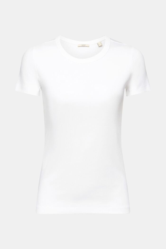 T-Shirt mit geripptem Rundhalsausschnitt