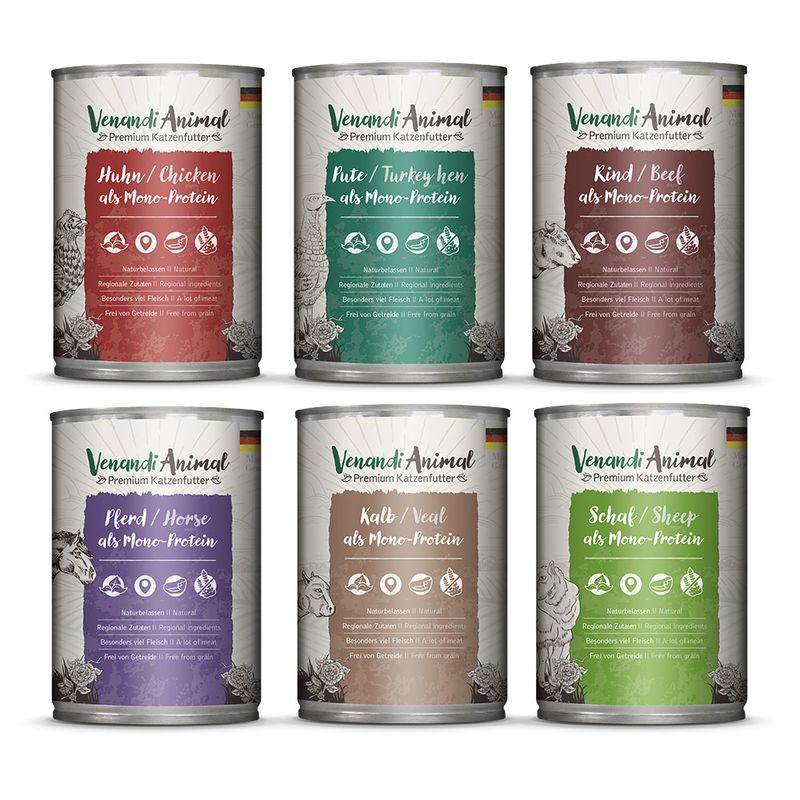 Probierpaket Venandi Animal 6 x 400 g zu TOP-Preisen | bitiba %