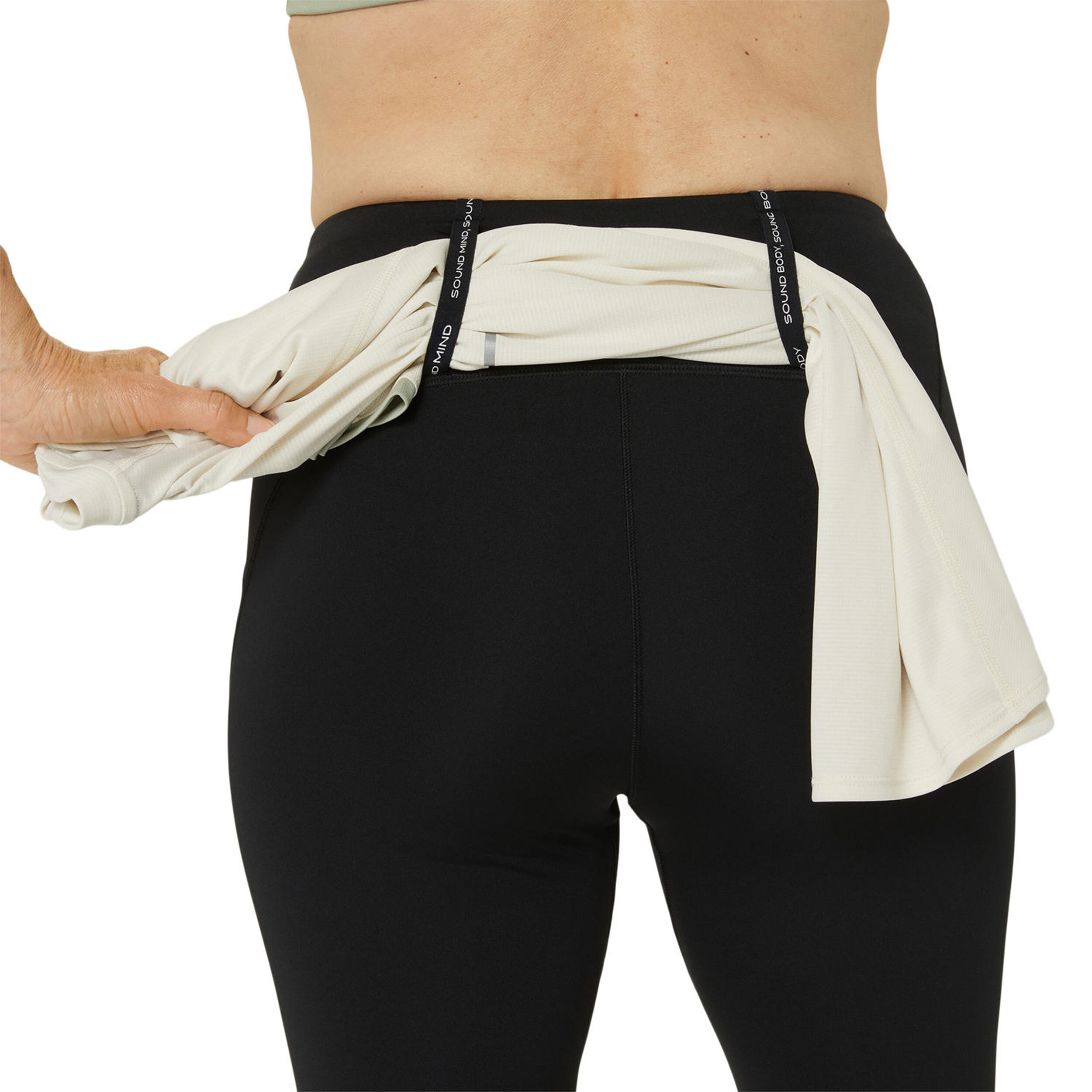 Road High Waist Capri Lauftight Damen - Schwarz