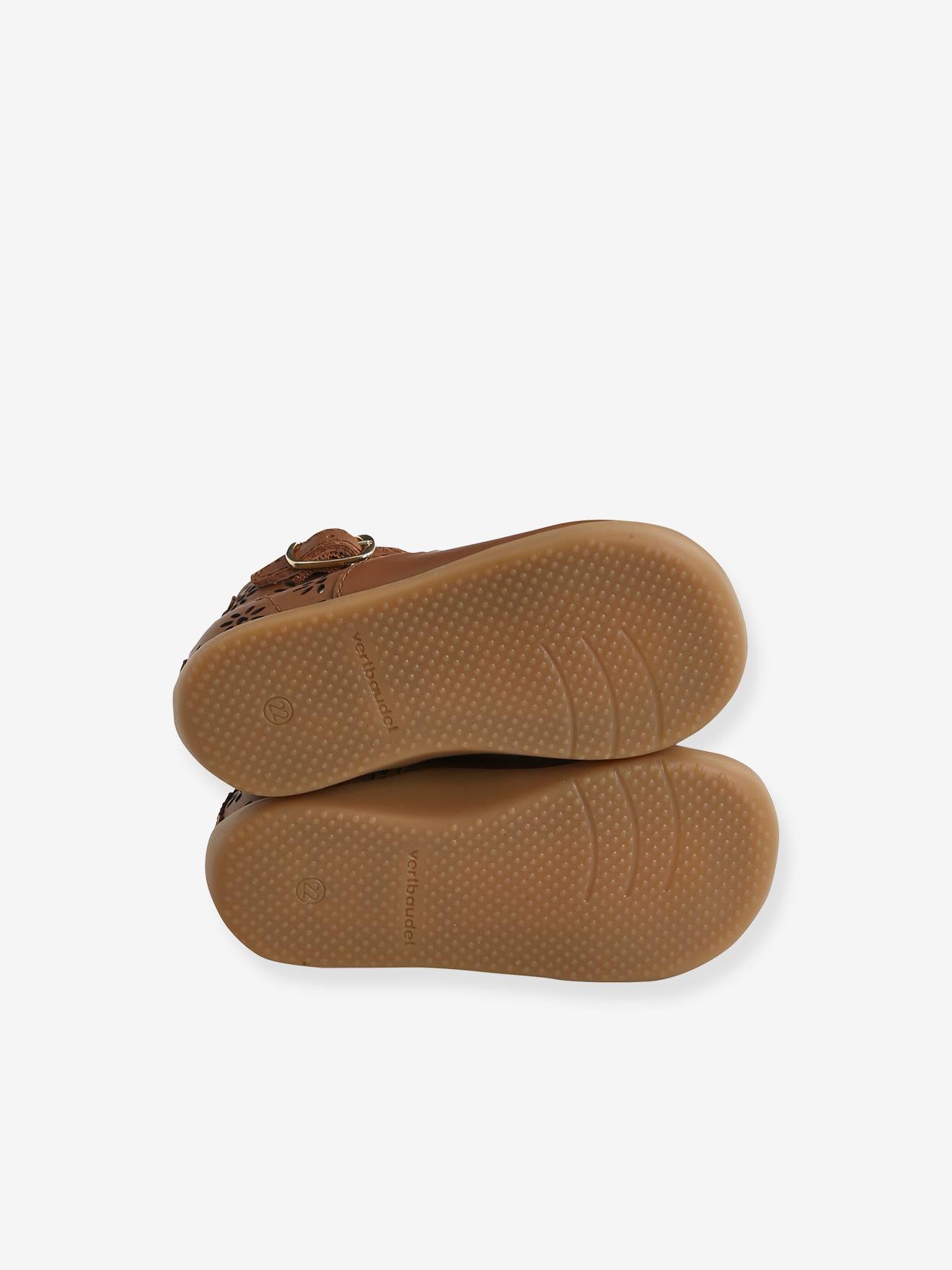 Salomés cuir bébé premiers pas camel