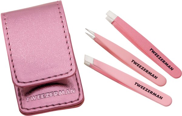 Tweezerman Micro Mini Tweezer Set - Micro Mini Pinzetten Set, Pink Pinzette