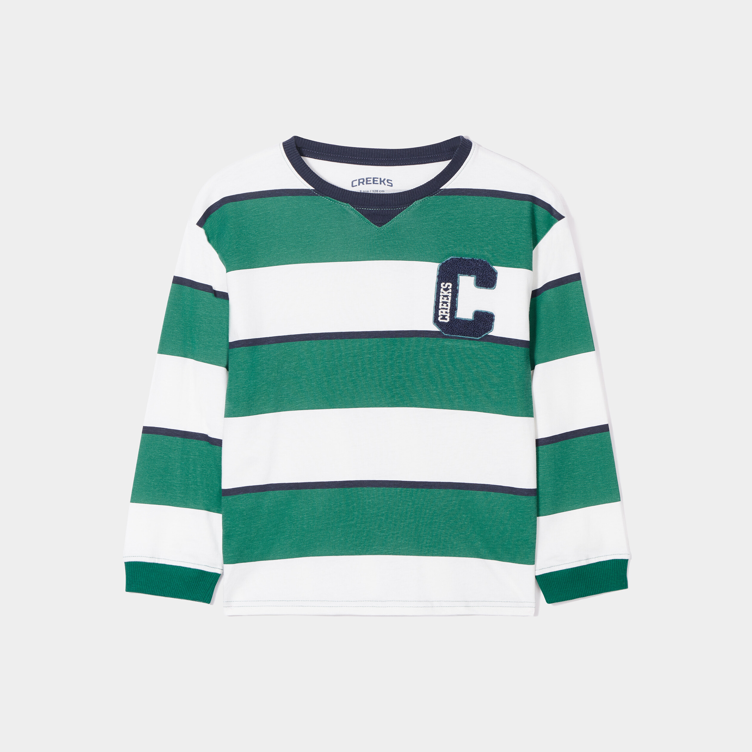 T-shirt manches longues coton Creeks vert garçon | La Halle