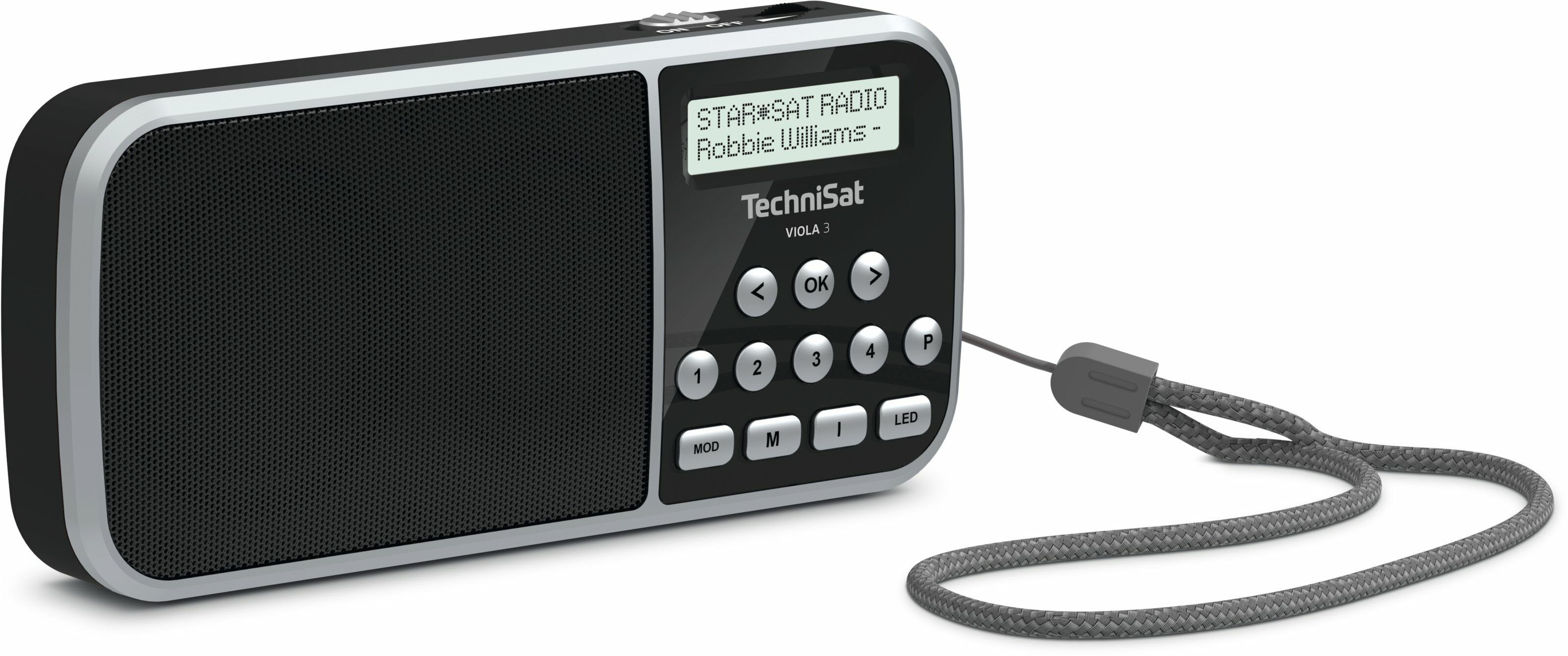 TechniSat VIOLA 3 Digitalradio (DAB) (DAB+, UKW, LCD Display, Kopfhöreranschluss, USB, Aux-In, LED-Taschenlampe, Favoritenspeicher)
