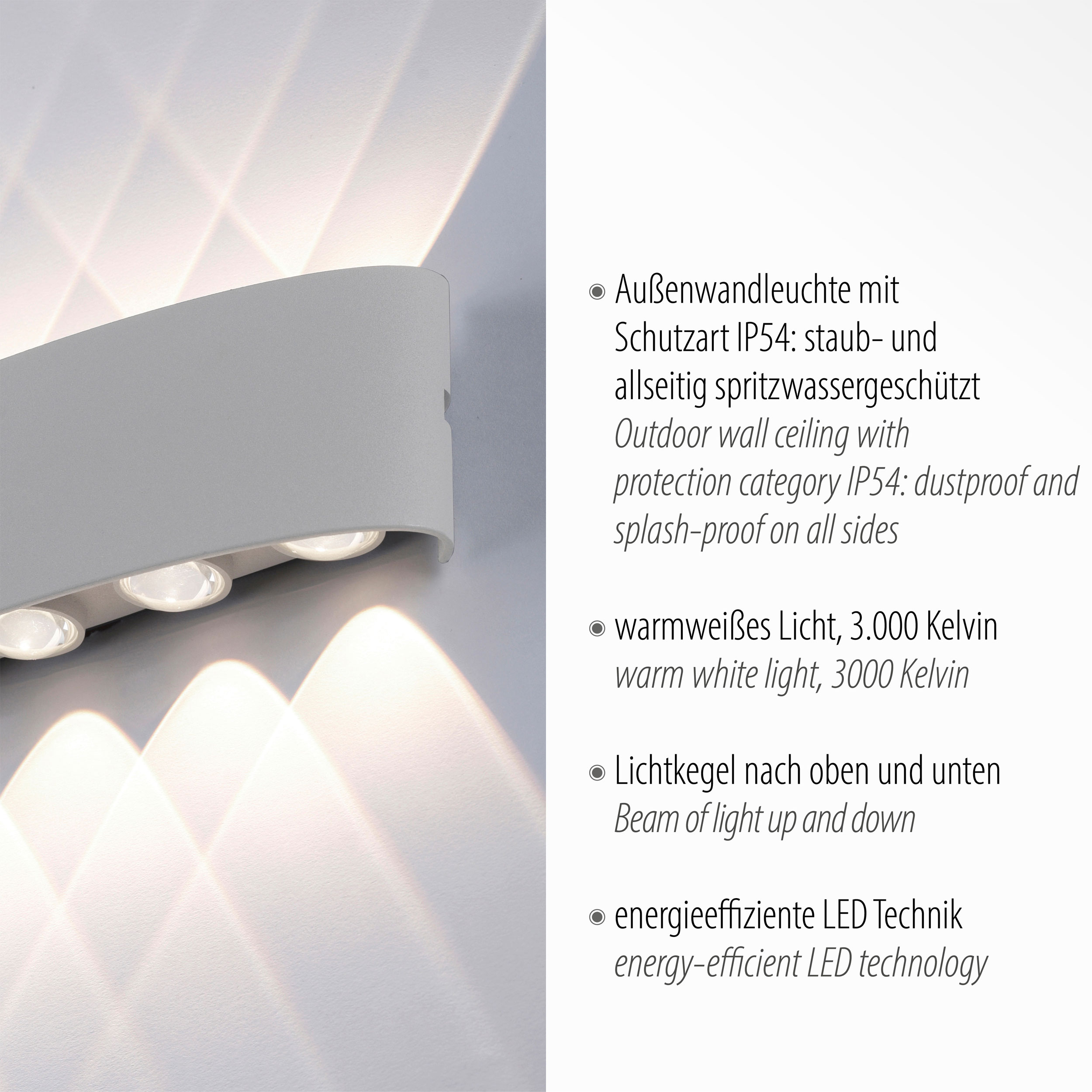 Paul NeuhausLED-Wandleuchte 10flg