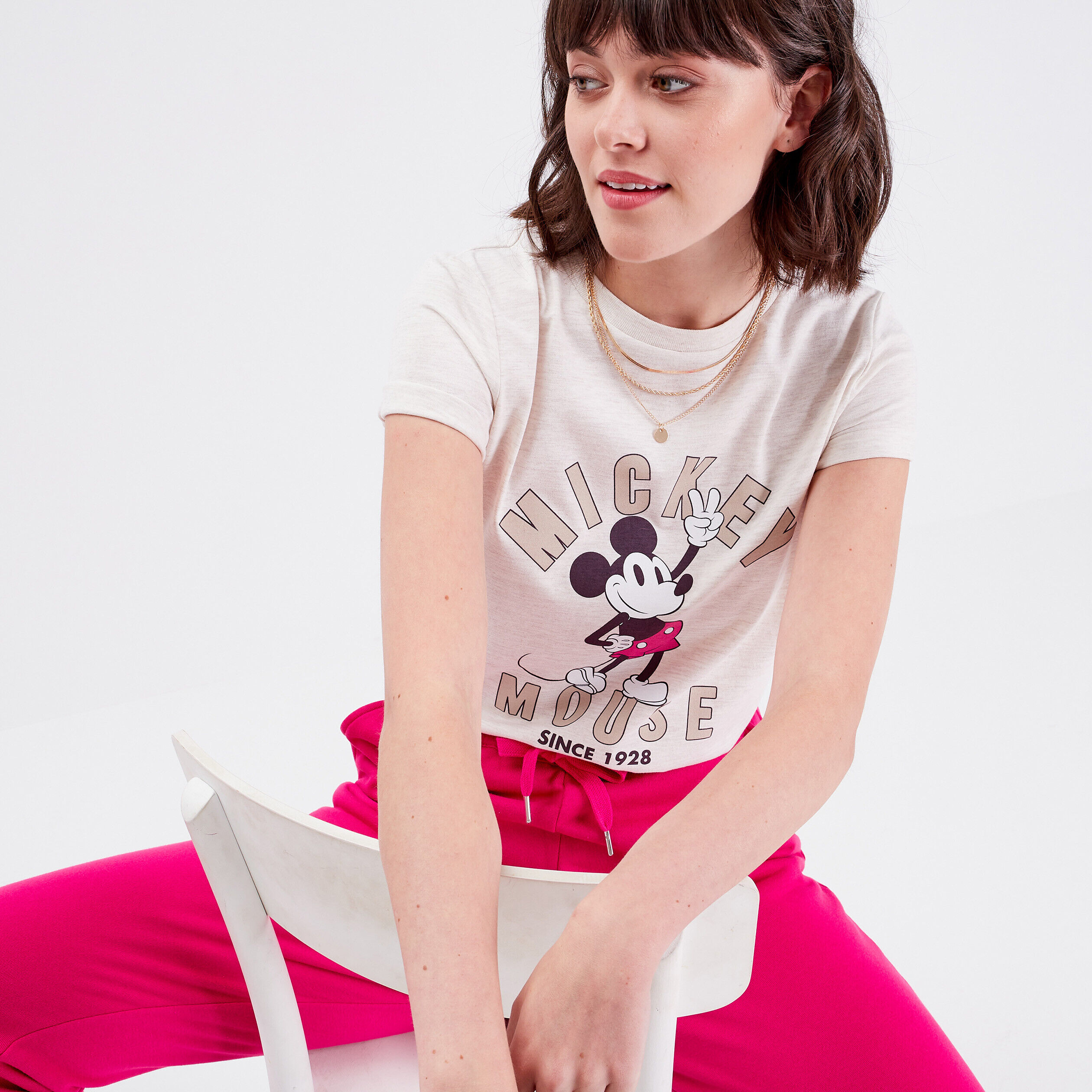T-shirt manches courtes Mickey sable femme | Cache Cache