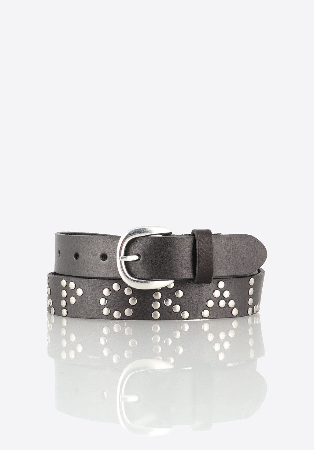 KENDA  Ceinture en cuir noir Femme