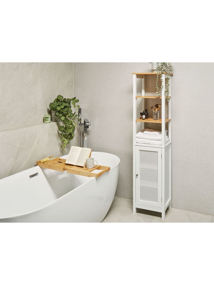 Beliani Badezimmerschrank ALAMOS in Weiß/Heller Holzfarbton günstig kaufen onesize