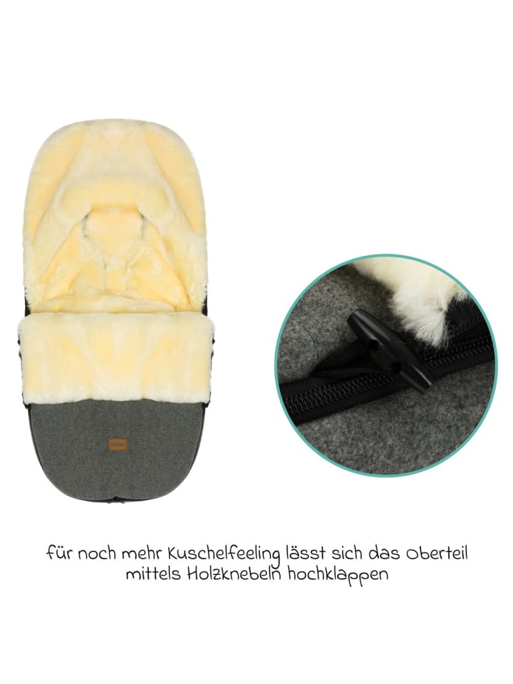 fillikid Lammwoll-Fußsack Makalu Wool für Buggy, Sport- in grau günstig kaufen onesize