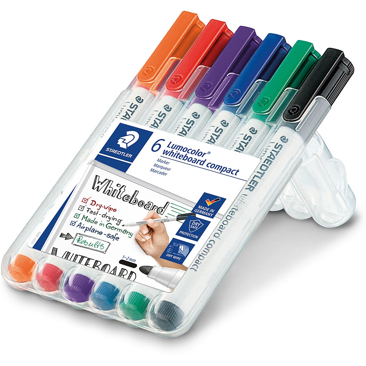 Lumocolor® Whiteboard Marker 1-2 mm, 6 Farben in Aufstellköcher