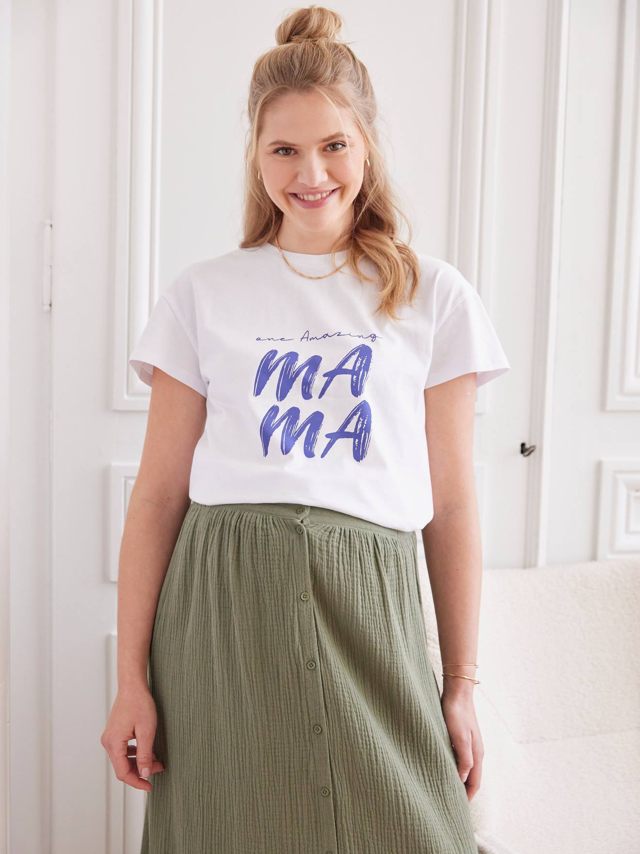 T-shirt de grossesse à message écru
