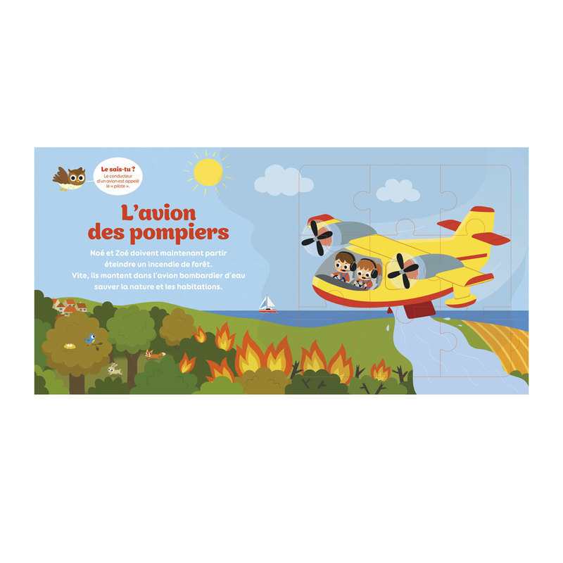 Livre Les pompiers Mon livre puzzle 9 pièces - Lito