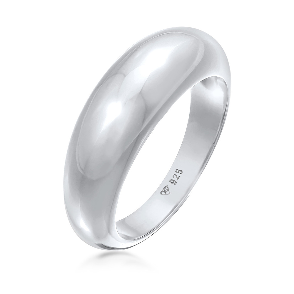 Elli PREMIUM Elli PREMIUM Bague Femmes Bande Chunky Intemporel en Argent Sterling 925 Rhodié Bague