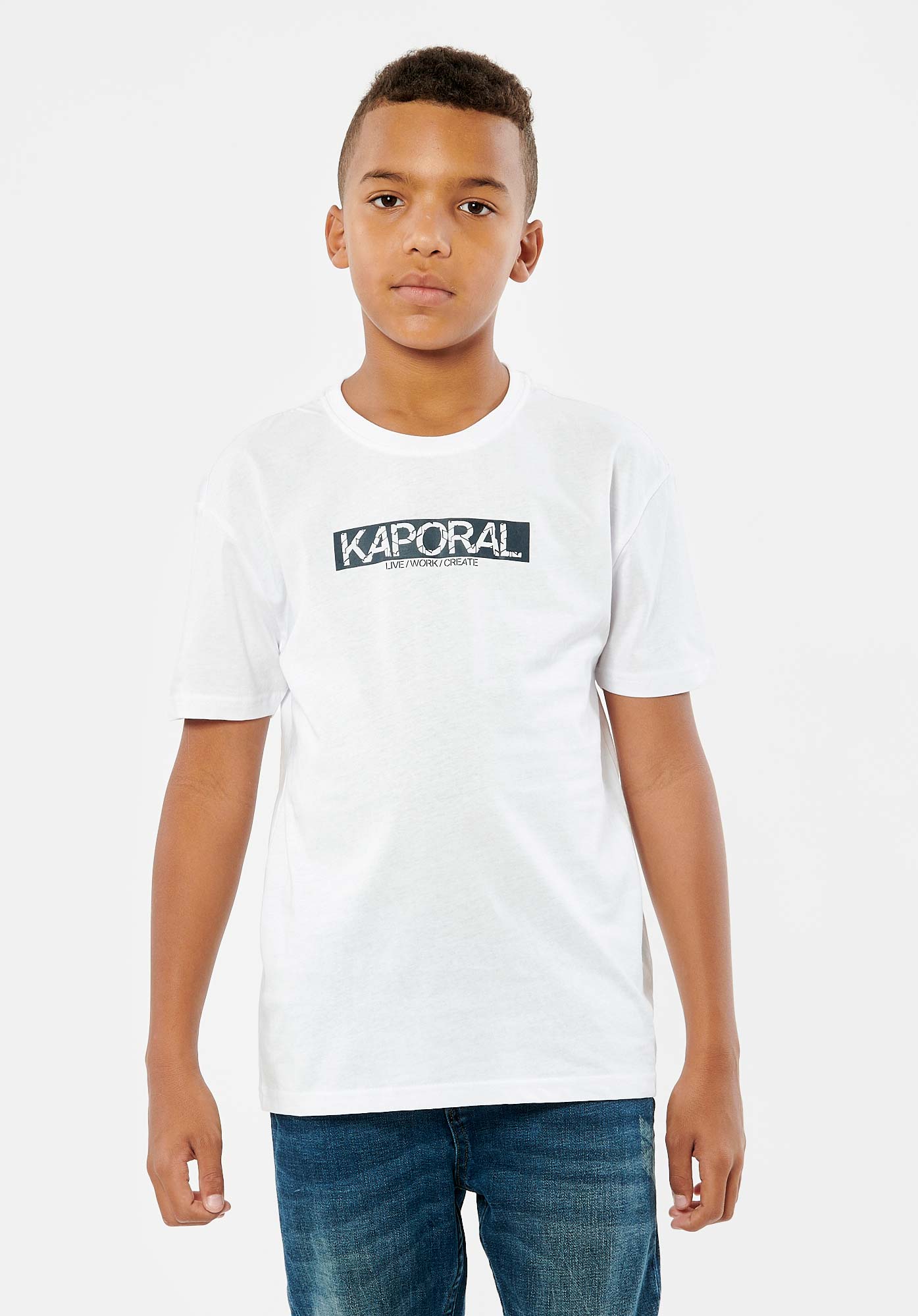 EDDY   T-shirt blanc Garçon 100% coton