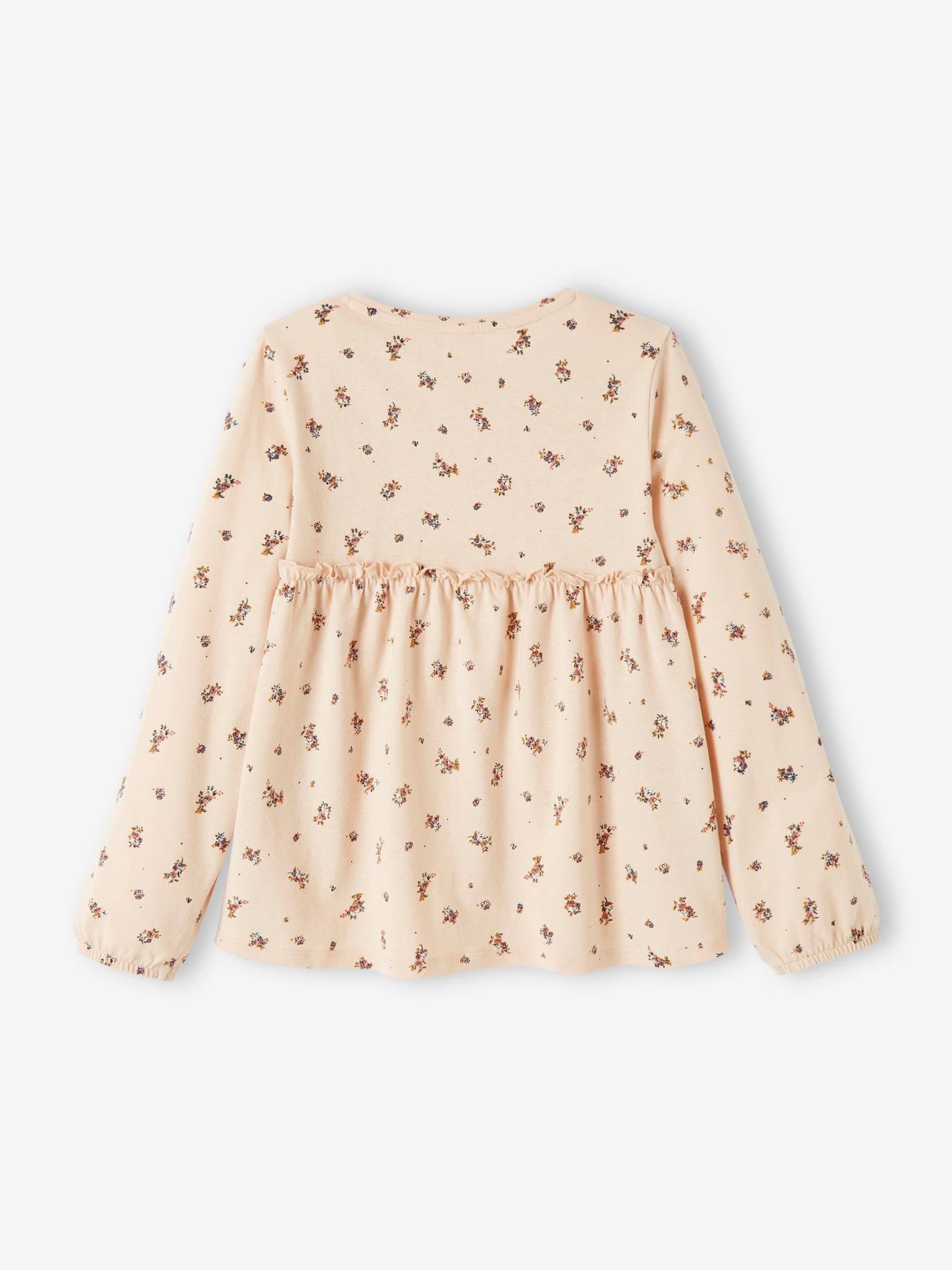 T-shirt forme blouse imprimé fille marron foncé