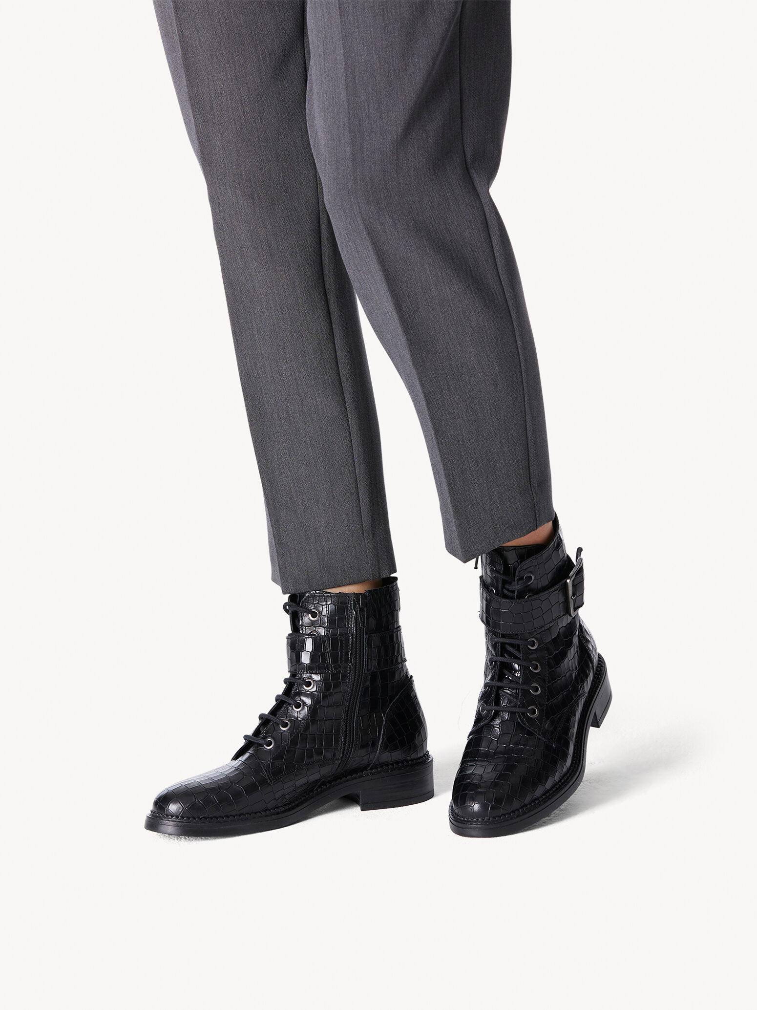 Bottine en cuir - noir