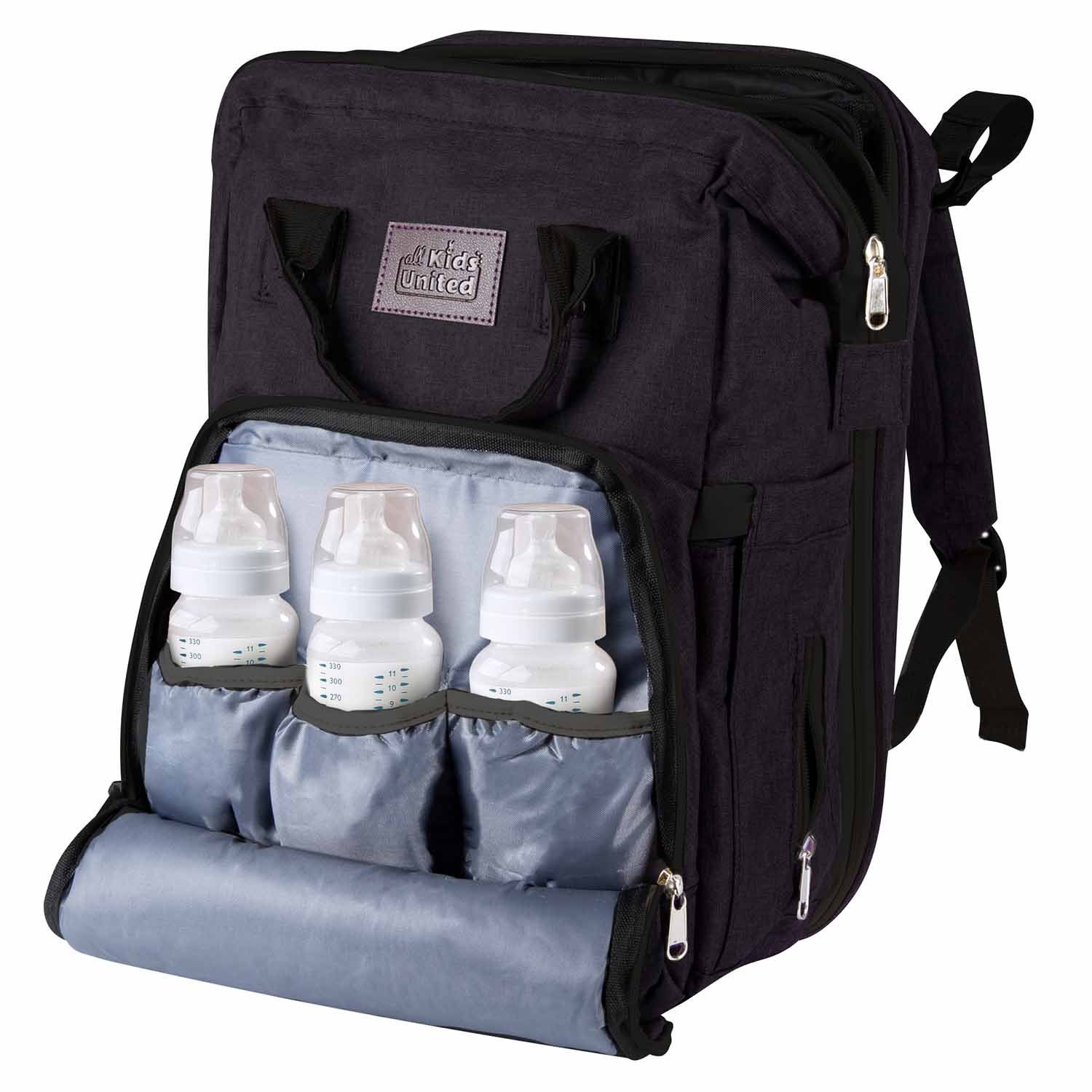 all Kids United Wickelrucksack Babytasche mit Kinderbett (Set, Baby-Rucksack, Wickelauflage, integriertem Babybett, Kinderwagen-Haken)