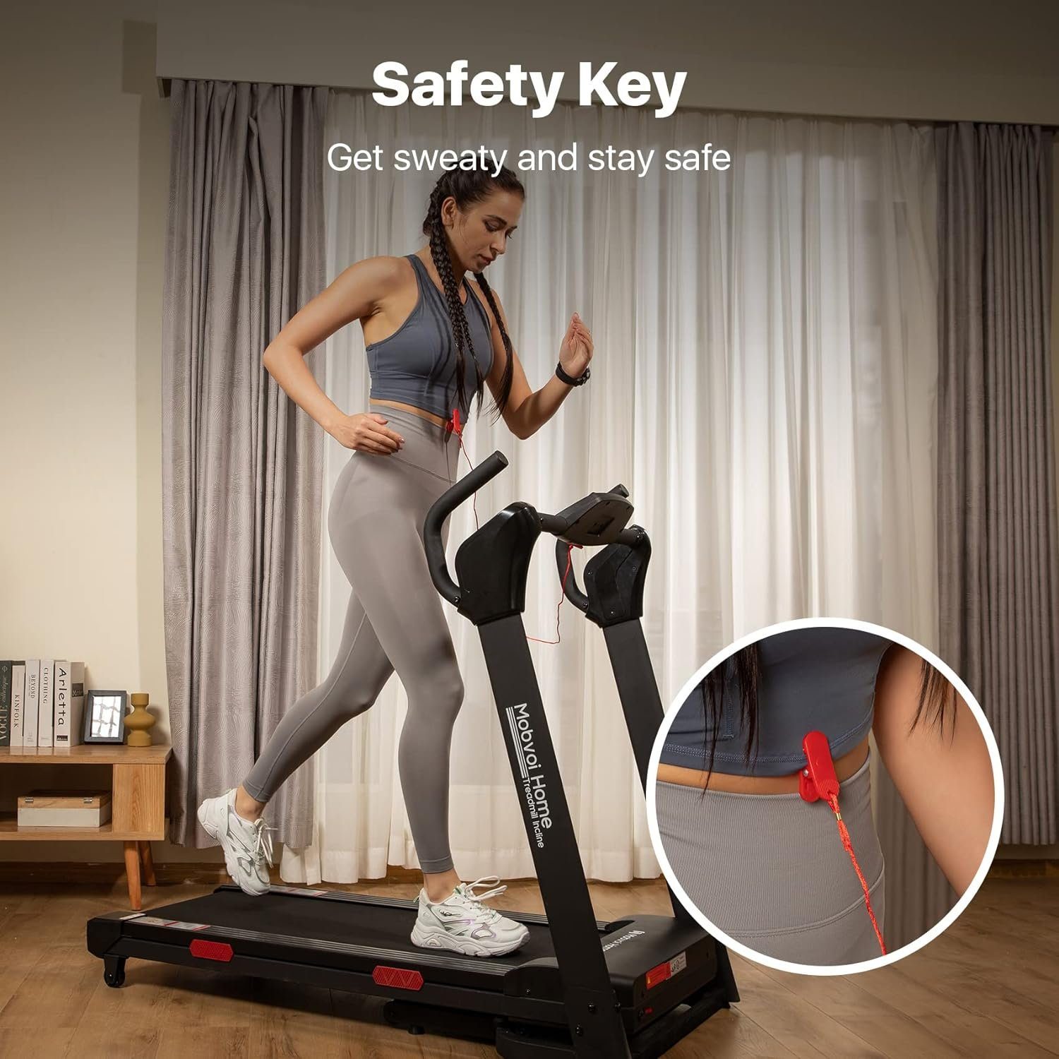 mobvoi Laufband (Laufband Neigung 3HP Falten 15% Steigungen mit Bluetooth Workout App), Laufband für Home Gym Indoor Übung Fitness 25 Preset Programm