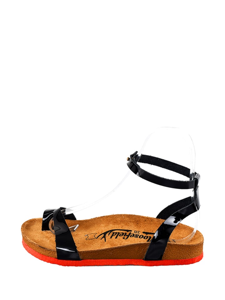 Moosefield Leder-Sandalen in Schwarz günstig kaufen