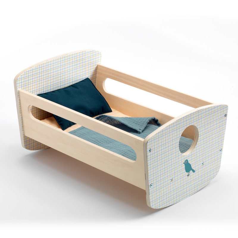 Lit berceau en bois pour poupon de 30 à 36 cm Poméa