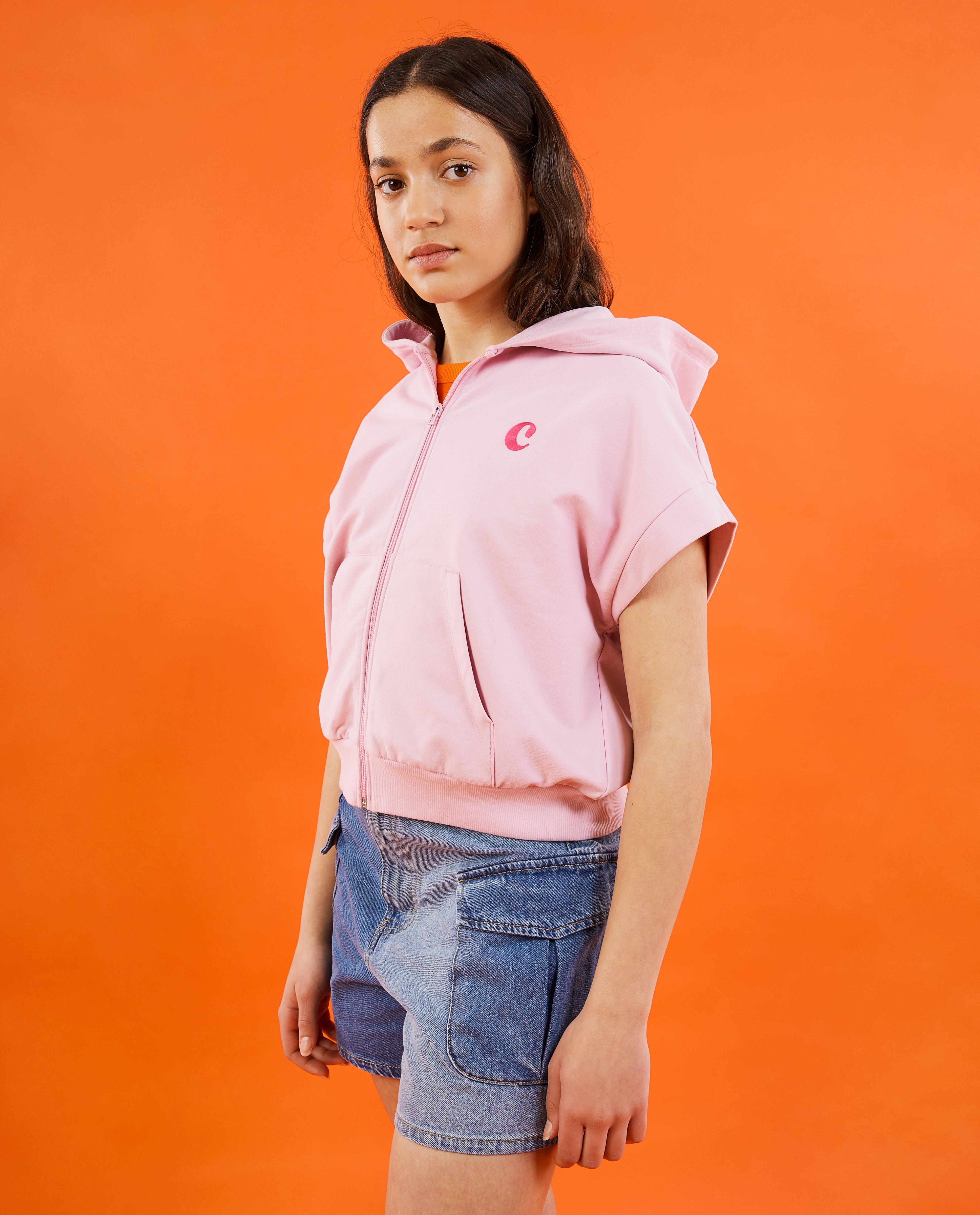 CAMILLE Hímzett feliratú pulóver, XS-XL világos rózsaszín