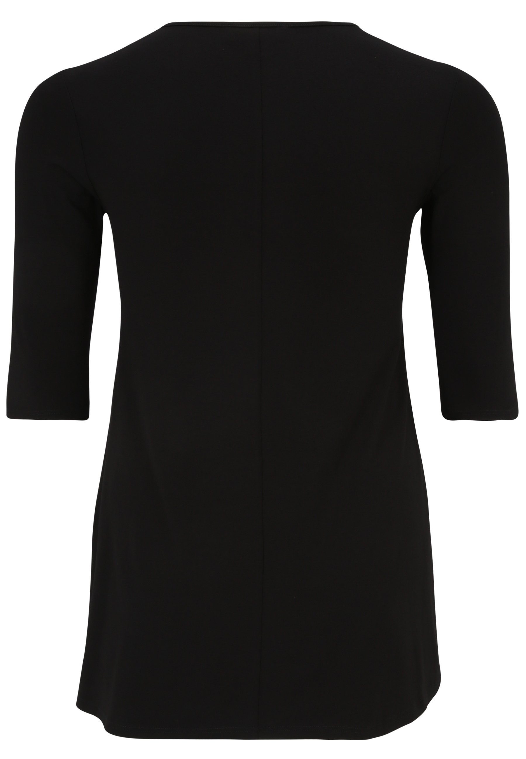 Doris Streich Tunika Long-Shirt mit silbernem Motiv mit modernem Design