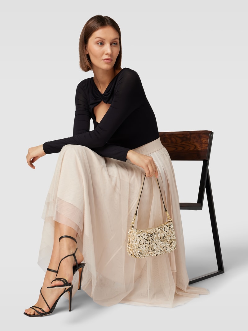 Handtasche mit Paillettenbesatz Modell 'Virginia' in gold