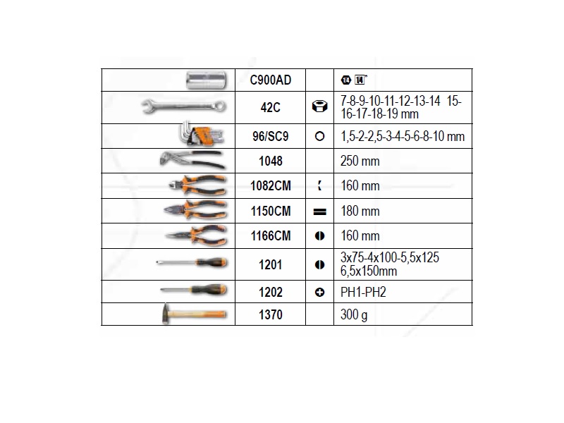 Beta 020476008 2047E/C108 Werkzeugkoffer 108-teilig 1/4