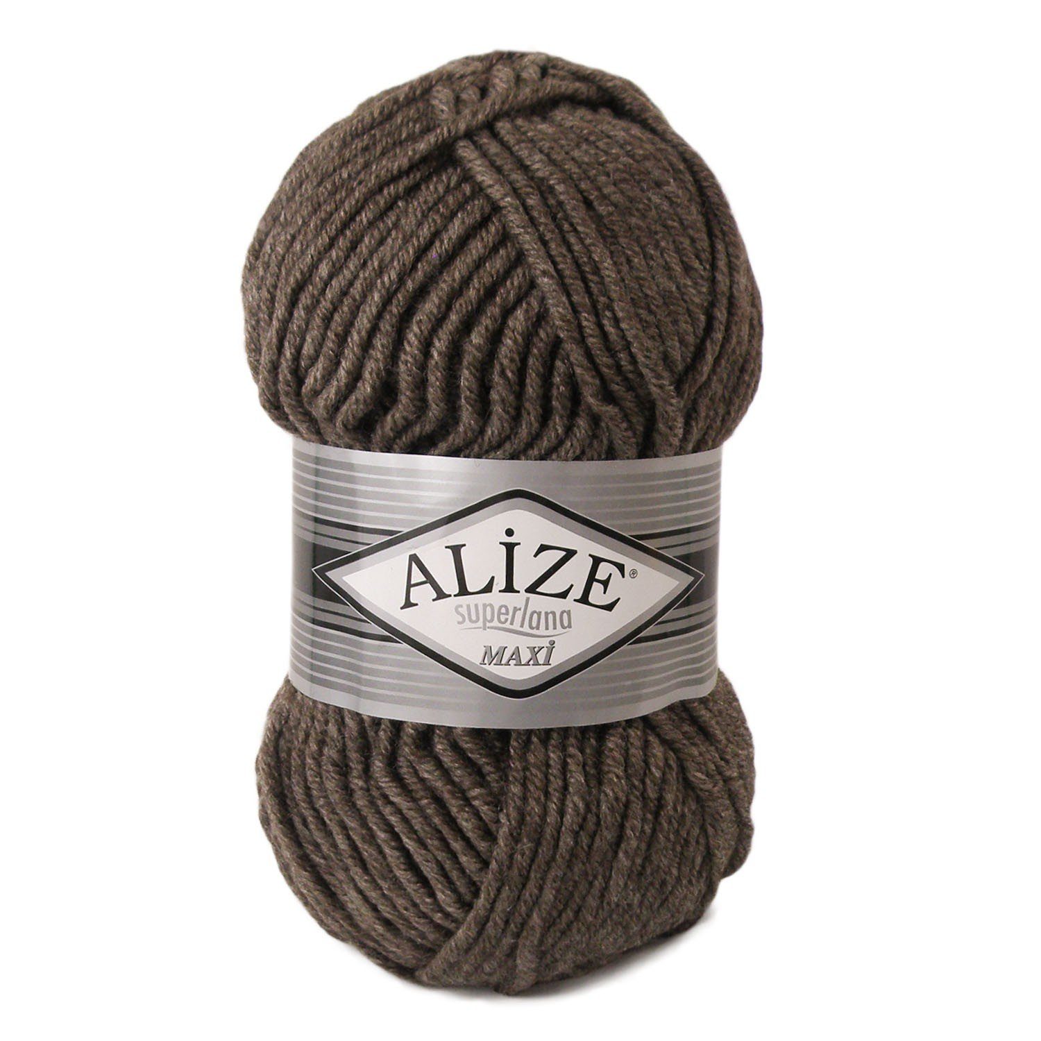 maDDma 100g Strickgarn Strickwolle Alize Superlana Maxi Häkelwolle, 240 milky brown