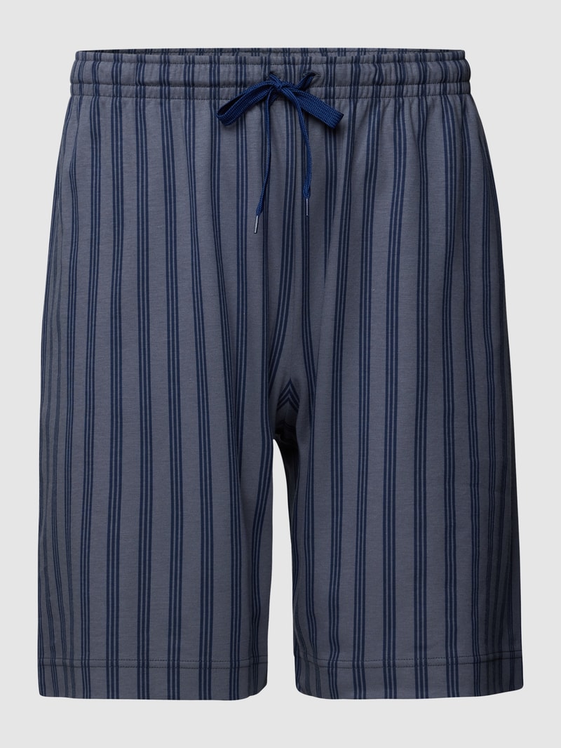 Pyjama-Shorts mit Streifenmuster in mittelgrau