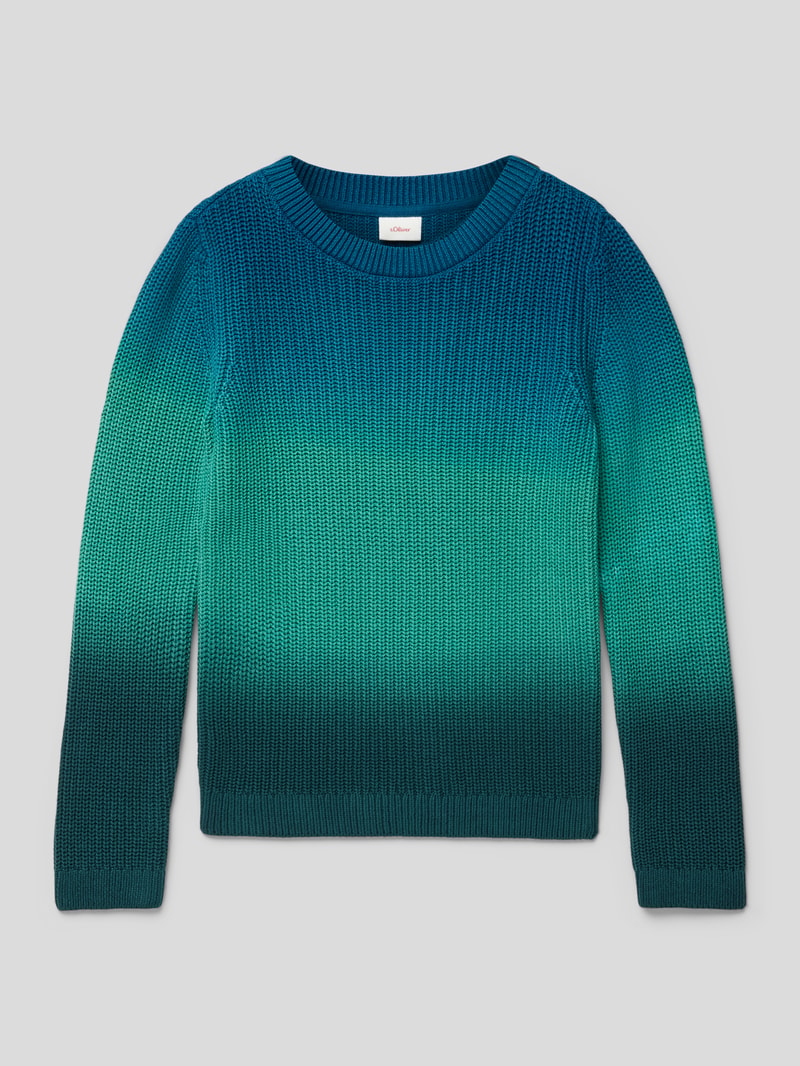 Strickpullover im Batik-Look in royalblau