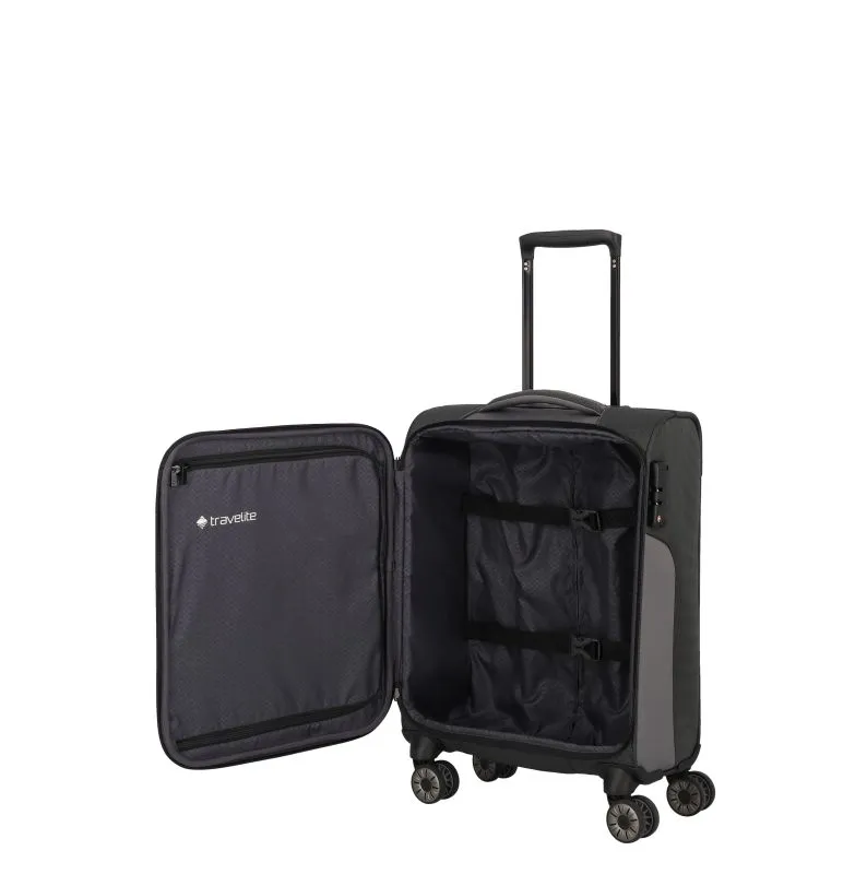 Travelite VIIA Kofferset 4 Rollen Größe L\/M\/S + Reisetasche - Schiefer